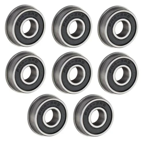 (8 Each) FR4-2RS Flanged Sealed Radial Ball Bearing 1/4 ID X 5/8 OD X 0.196″ W