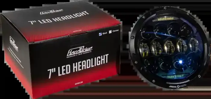 820-0361 Led Headlight 7″ 130w White Angel Eyes