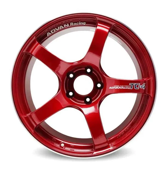 Advan TC4 18×9.5 +45 5-114.3 Racing Candy Red & Ring Wheel