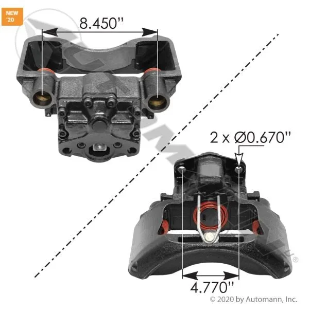 Air Disc Brake Caliper, for Wabco Pan 17 (Carrier not included)