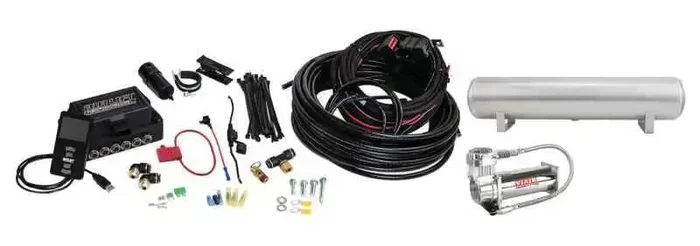 Air Lift Performance 3P (3/8 Air Line 4 Gal 5-Port Raw Aluminum Tank VIAIR 444C Comp)