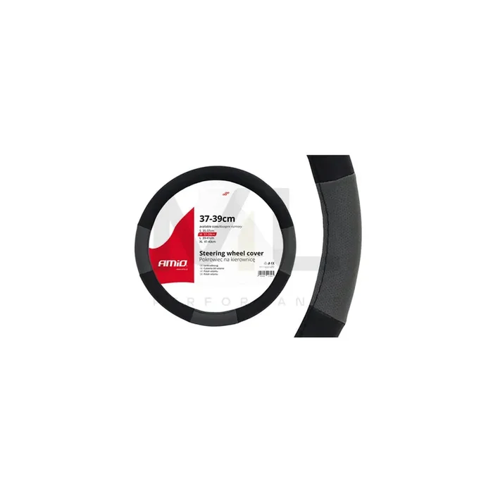 AMiO SWC-05 01360 Steering wheel cover Black, Grey, Ø 37-39cm, PP (Polypropylene)