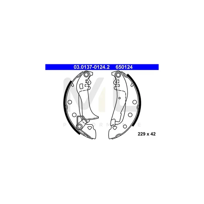 ATE 03.0137-0124.2 Brake Shoe Set with lever