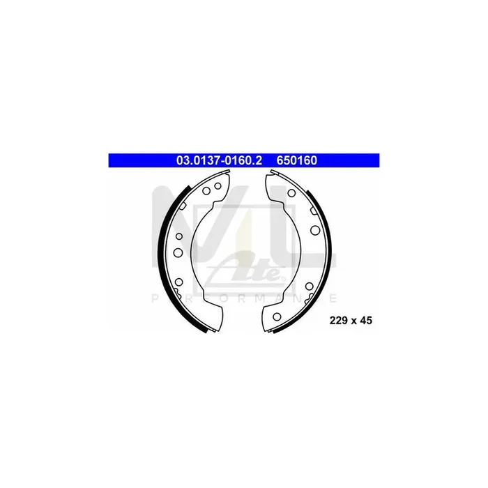 ATE 03.0137-0160.2 Brake Shoe Set for FORD TRANSIT Ø 229mm
