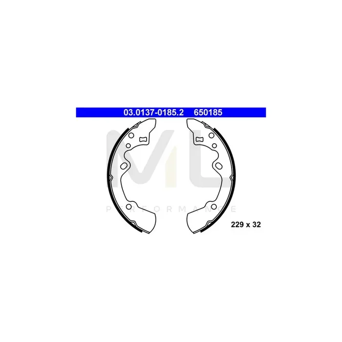ATE 03.0137-0185.2 Brake Shoe Set for MAZDA 626