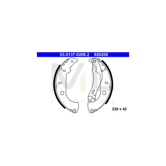 ATE 03.0137-0208.2 Brake Shoe Set with lever