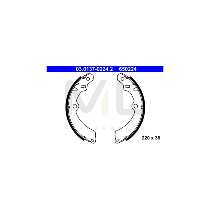 ATE 03.0137-0224.2 Brake Shoe Set for SUZUKI VITARA