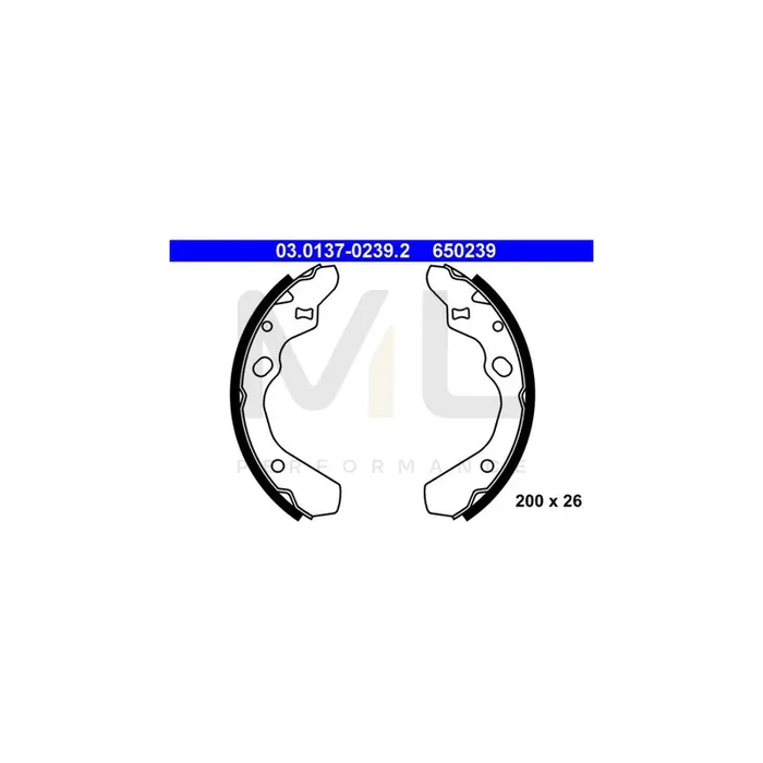 ATE 03.0137-0239.2 Brake Shoe Set for MAZDA 323