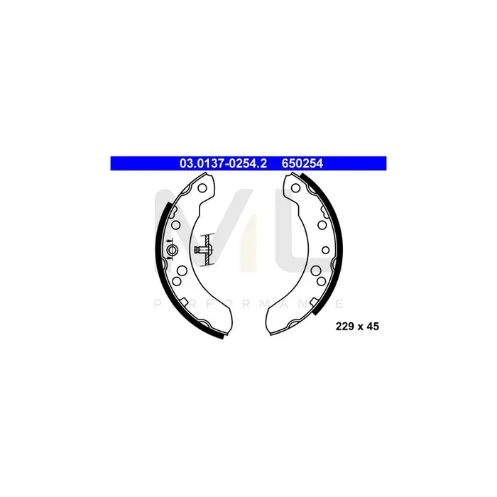 ATE 03.0137-0254.2 Brake Shoe Set for FORD TRANSIT