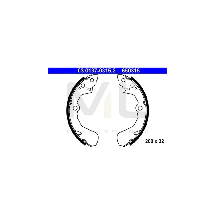 ATE 03.0137-0315.2 Brake Shoe Set