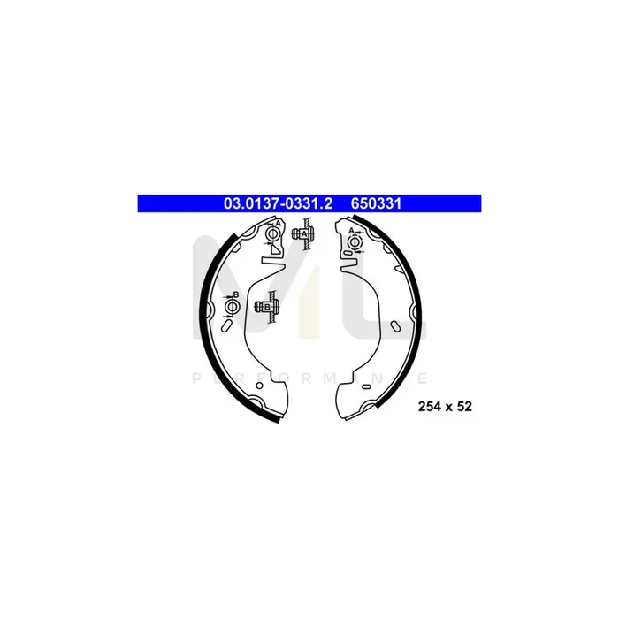 ATE 03.0137-0331.2 Brake Shoe Set for FORD TRANSIT