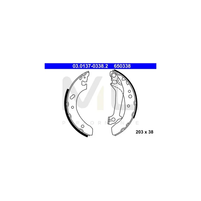 ATE 03.0137-0338.2 Brake Shoe Set