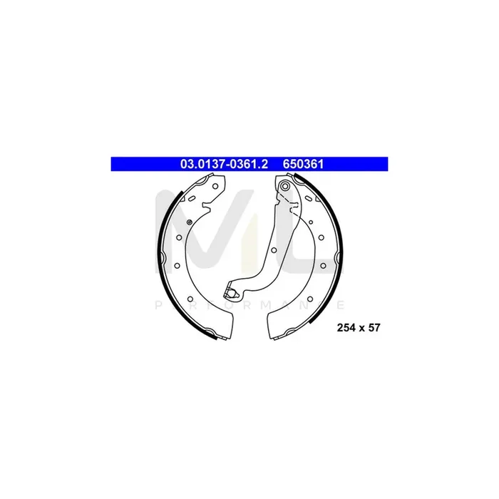ATE 03.0137-0361.2 Brake Shoe Set with lever