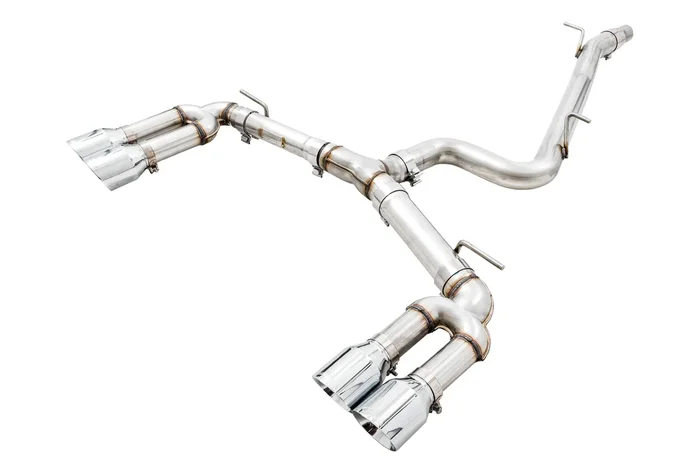 AWE Track Edition Exhaust for Audi 8V S3 – Chrome Silver Tips, 102mm – 3015-42142