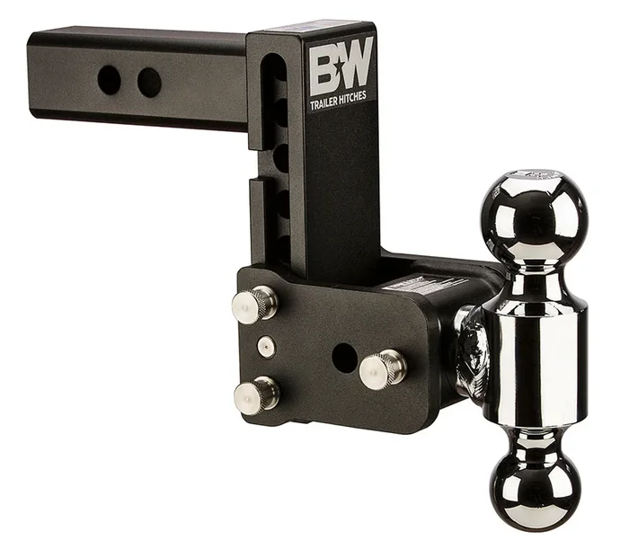 B & W Hitches Tow And Stow Dual Ball 2″ Adj Ball Mount 5″ Drop/5-1/2″ Rise, Black – TS10038B
