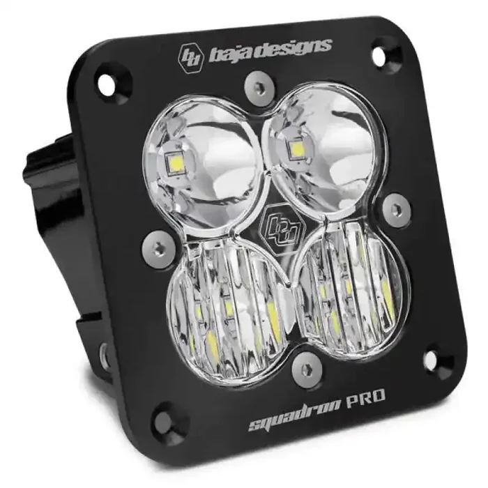 Baja Designs Squadron Pro Driving/Combo Pattern Flush Mount Black LED Light Pod – Clear