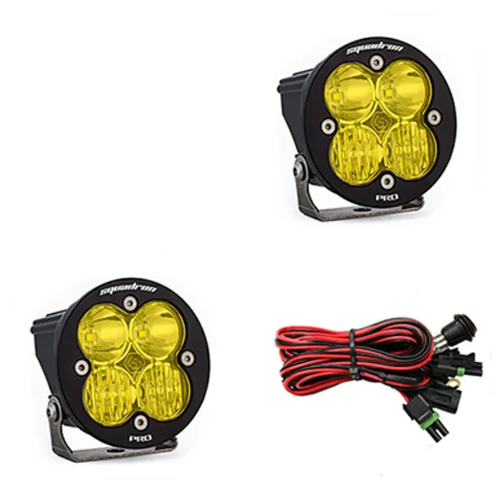 Baja Designs Squadron-R Pro LED Light Pod, Driving/Combo (Amber) (Pair) – 597813