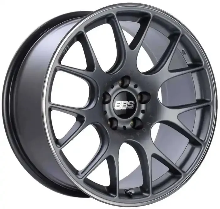 BBS CH-R 19×9.5 5×120 ET35 Satin Titanium Polished Rim Protector Wheel -82mm PFS/Clip Required