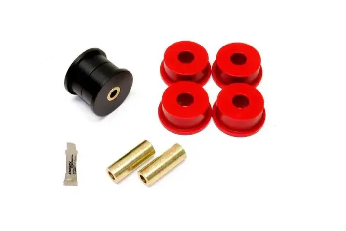 BMR 12-15 5th Gen Camaro Differential Mount Bushing Kit (Poly/Delrin Combo) – Black/Red