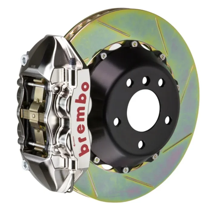 Brembo 08-14 WRX STI Rear GTR BBK 4 Piston Billet 345×28 2pc Rotor Slotted Type1 – Nickel