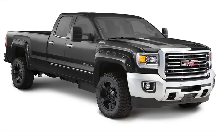 Bushwacker Front and Rear GM 2500/3500 Pocket Painted Fender Flares, Black – 40967-34
