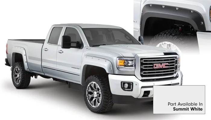 Bushwacker Front and Rear GM 2500/3500 Pocket Painted Fender Flares, Summit White – 40967-14