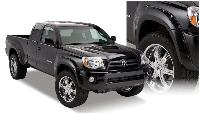 Bushwacker Front and Rear Toyota Tacoma Pocket Fender Flares, Black – 31920-02