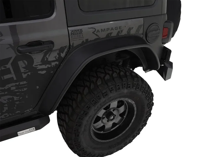 Bushwacker Rear Jeep Wrangler Flat Fender Flares, Black – 10100-07