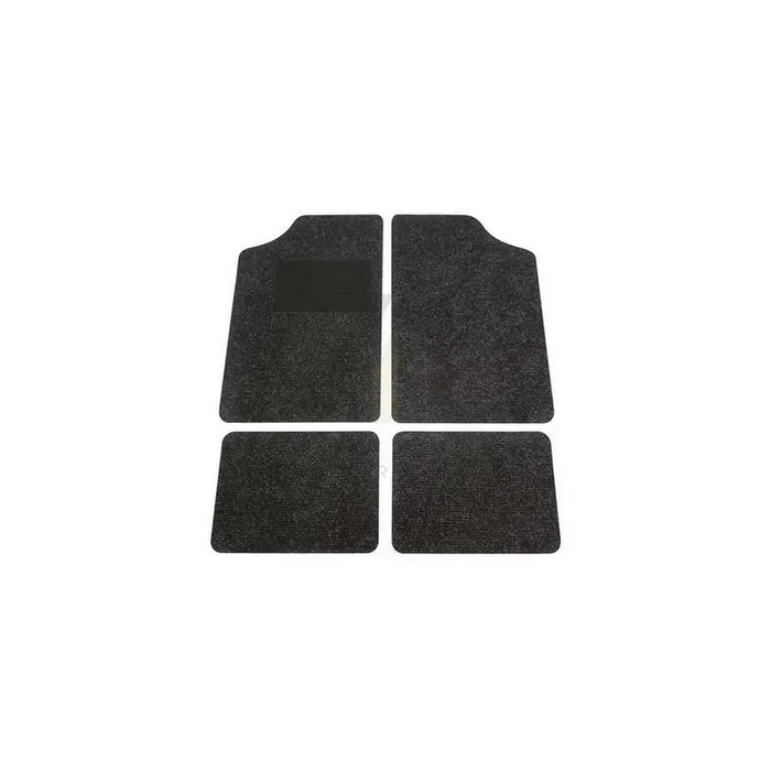 CARPOINT 0318119 Floor mat set Textile, Front and Rear, Quantity 4, Black