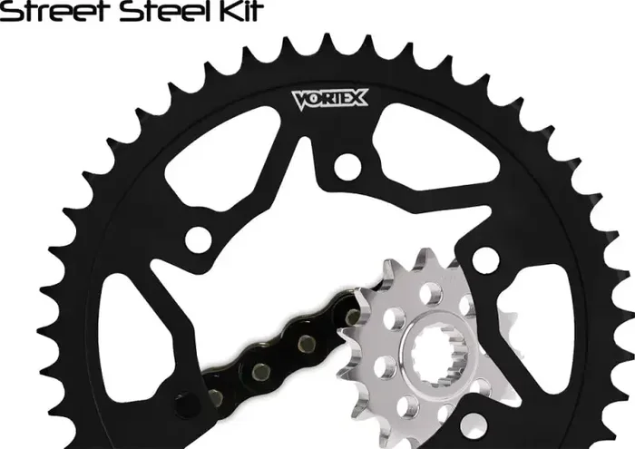 CK5127 Sprocket/Chain Kit Stl/Stl 16/45t Sil Sx3 525 112l Blk