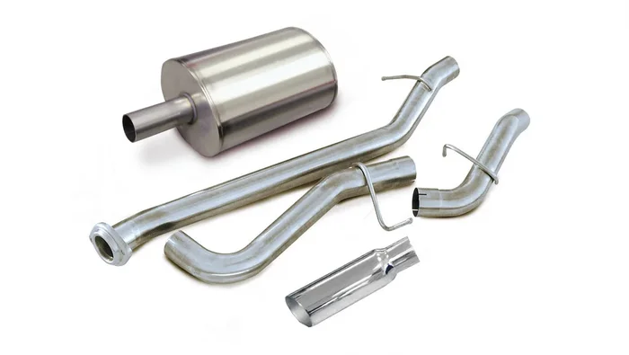 Corsa 3 in. Cat-Back Sport Single Side Exit Exhaust, 4 in. Slash Cut Polished Tip: 99-06 Silverado/Sierra 1500 4.8L/5.3L – 24260