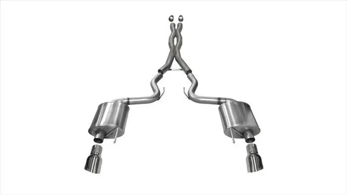 Corsa Performance 3.0in. Cat-Back Sport Dual Exhaust 4.5in. Polished Tips 15-17 Ford Mustang GT Fastback 5.0L V8 – 14332