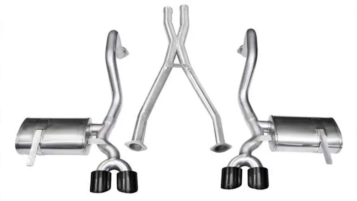 Corsa Performance Corvette 2.5in. Cat-Back Dual Rear Exit with Twin 4.0in. Black PVD Pro-Series Tips Xtreme Sound 97-04 Corvette 5.7 Liter – 14962BLK