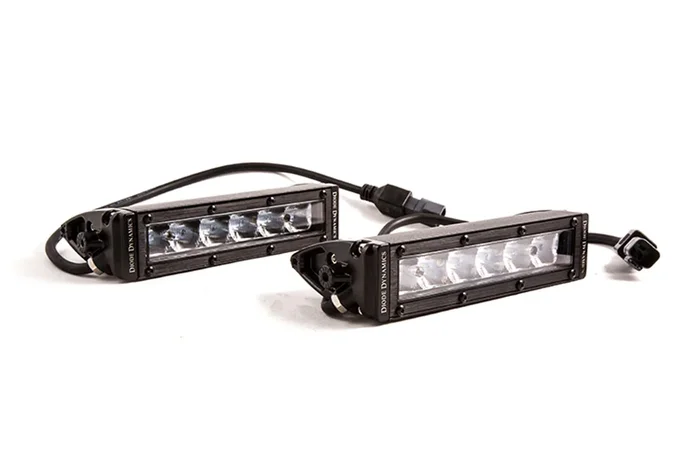 Diode Dynamics 6 Inch LED Light Bar Single Row Straight SS6 White Driving Light Bar Pair-DD5014P