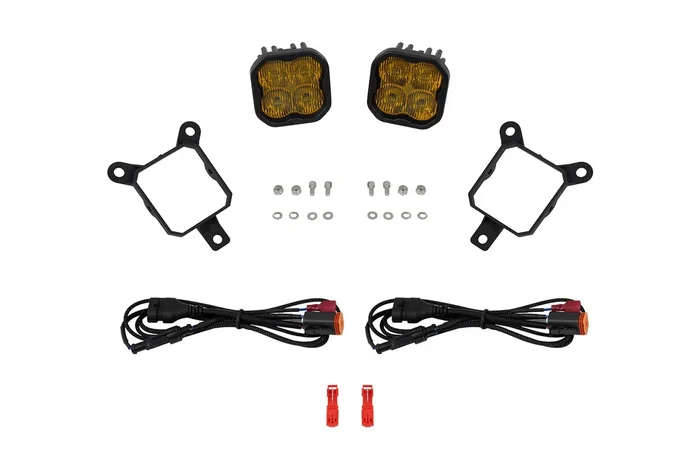 Diode Dynamics SS3 SAE/DOT Type YS Fog Light Kit Yellow (3000K) Sport (14.5 watts) Yellow SAE Fog – DD8032