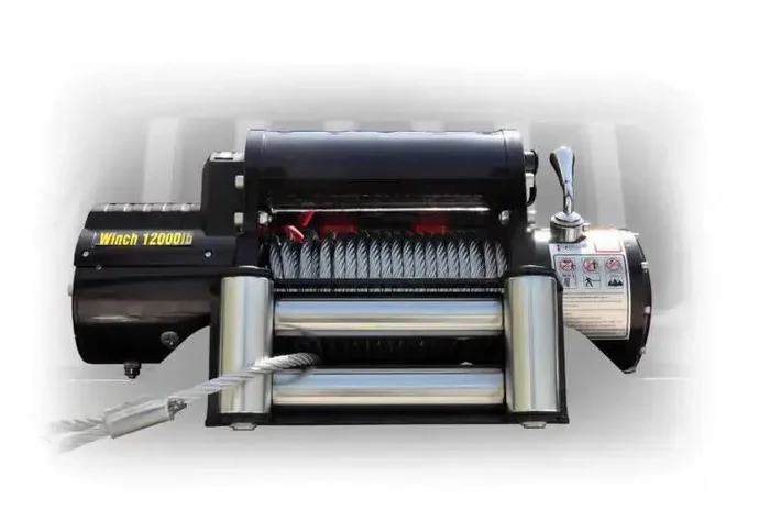 DV8 Offroad 12000 LB Winch w/ Steel Cable & Wireless Remote – Black