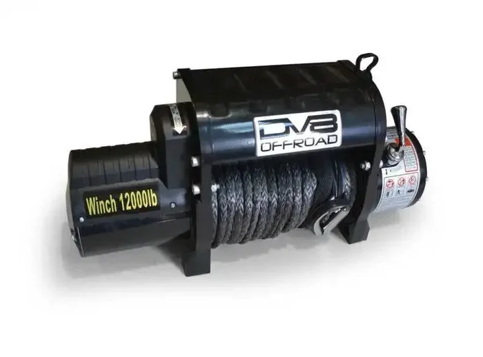 DV8 Offroad 12000 LB Winch w/ Synthetic Line & Wireless Remote – Black