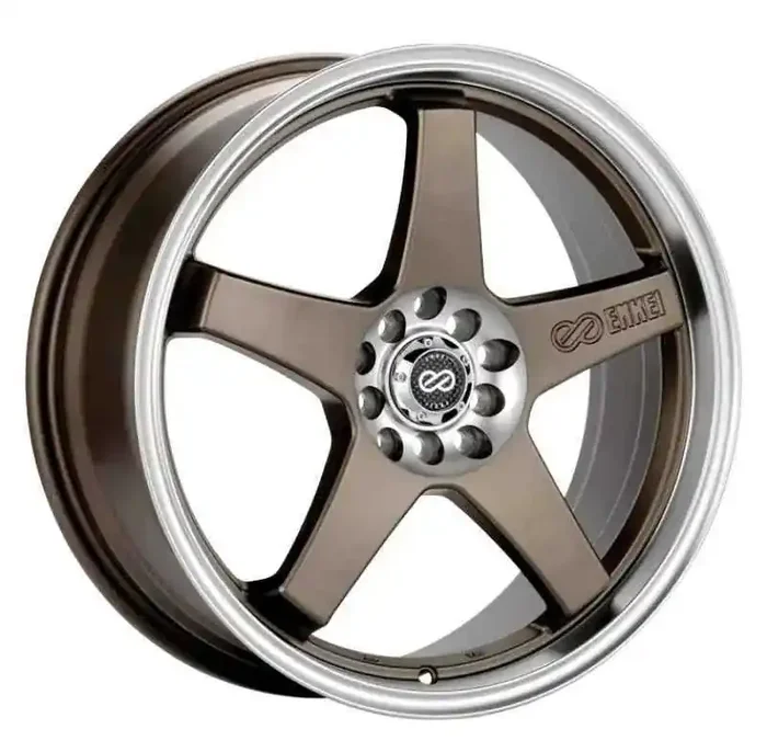 Enkei EV5 18×7.5 5×100/114.3 38mm Offset 72.6 Bolt Diameter Matte Bronze w/ Machined Lip Wheel