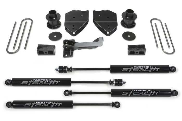 Fabtech Budget Lift System, 4 in. Lift w/ Stealth Shocks For 17-21 Ford F250/F350 4WD. – K2213M