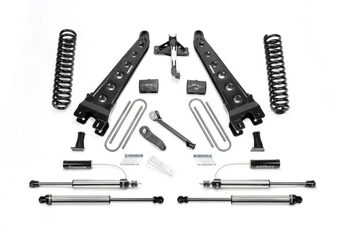 Fabtech Radious Arm System, 6 in. Lift w/ Coils and 2.25 Dirt Logic Resi Frt And Dirt Logic Remote Reservoir Shocks For 17-21 Ford F250/350 4WD Gas. – K2295DL