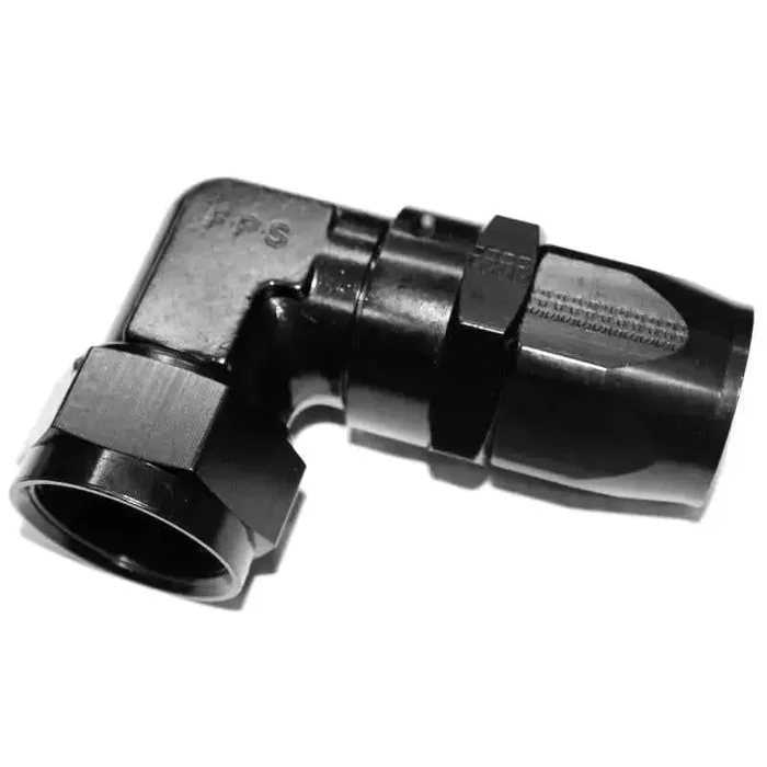 Fragola -10AN x 90 Degree Low Profile Forged Hose End – Black