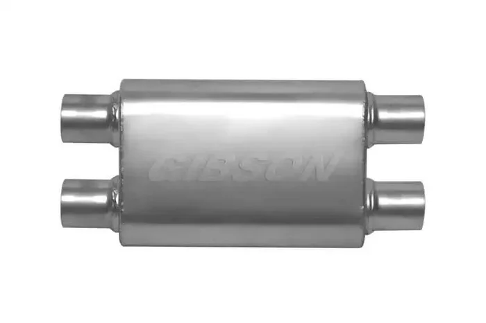 Gibson MWA Superflow Dual/Dual Oval Muffler – 4x9x14in/3in Inlet/3in Outlet – Stainless