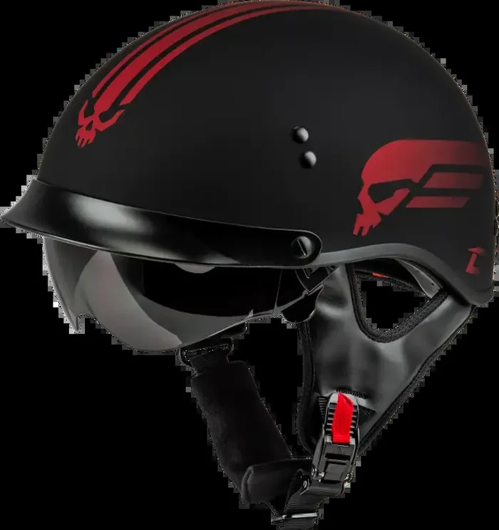 H96511328 Hh 65 Retribution Helmet W/Peak Matte Black/Red 2x