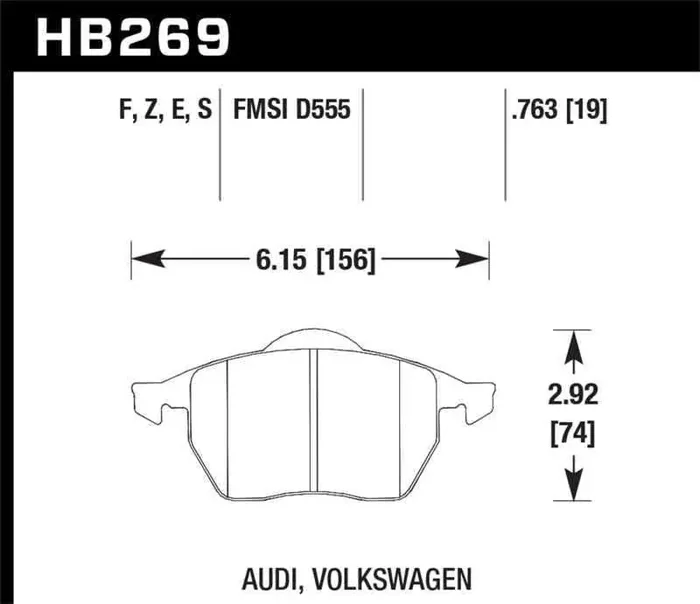 Hawk HT-10 Audi/Volkswagen Race Front Brake Pads