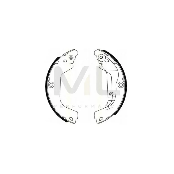 HELLA 8DB 355 022-391 Brake Shoe Set for CHEVROLET CRUZE with handbrake lever