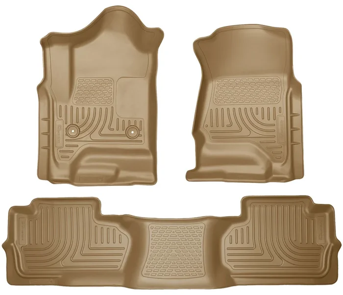 Husky Liners Front & 2nd Row GM Dbl Cab (Footwell Coverage) WeatherBeater Tan – 98243