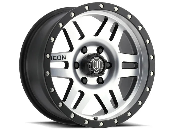 ICON Alloys Six Speed Black w/ Machined Logos – 17×8.5 | 6×5.5 | 0 ET | 4.75″ BS – 1417858347MB