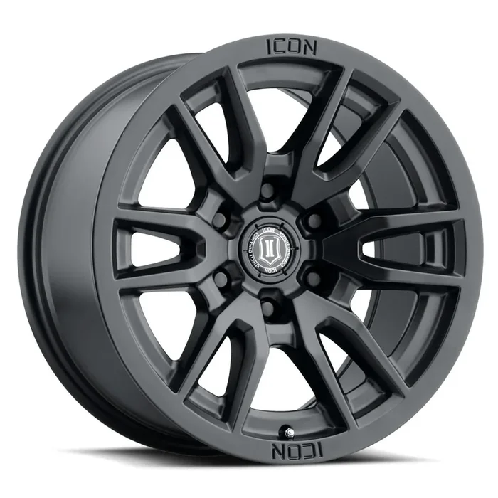 ICON Alloys Vector 6 Black – 17×8.5 | 6×5.5 | 0 ET | 4.75″ BS – 2417858347SB
