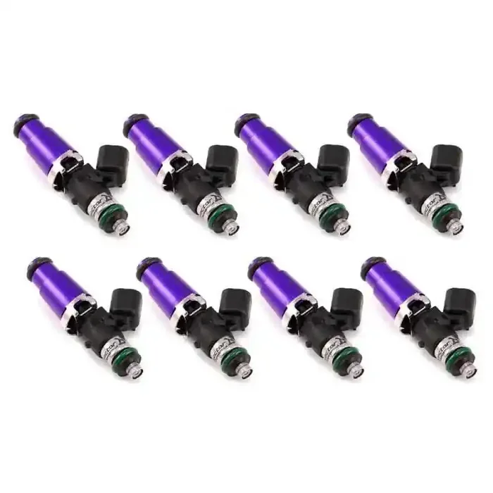 Injector Dynamics 1700cc Injectors – 60mm Length – 14mm Purple Top – 14mm Lower O-Ring (Set of 8)