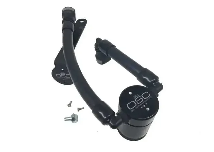 J&L 07-14 Ford Mustang GT500 Driver Side Oil Separator 3.0 – Black Anodized